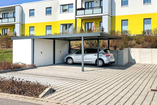 Carports avec espace de rangement intégré